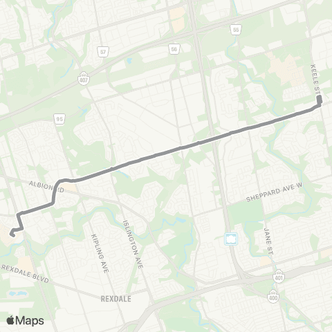 TTC Line 6 Shuttle map