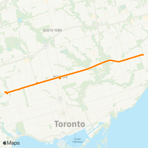 TTC Line 5 Shuttle map