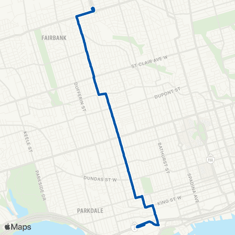 TTC Ossington map
