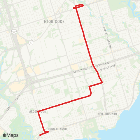 TTC Islington South map