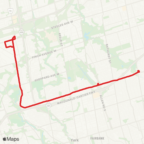 TTC Weston Rd North map
