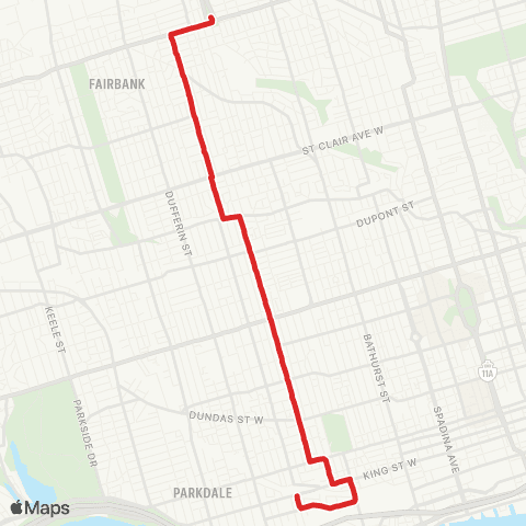 TTC Ossington map