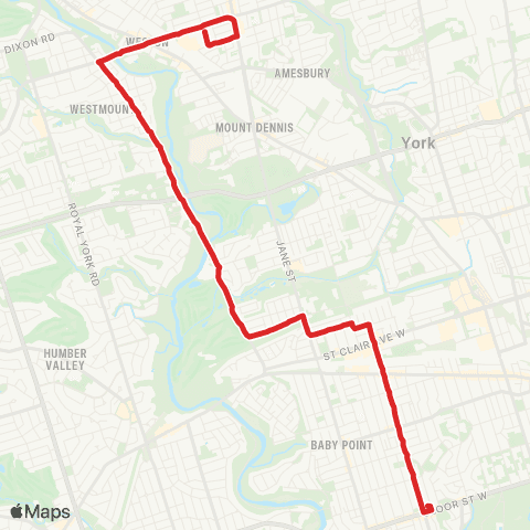 TTC Scarlett Rd map