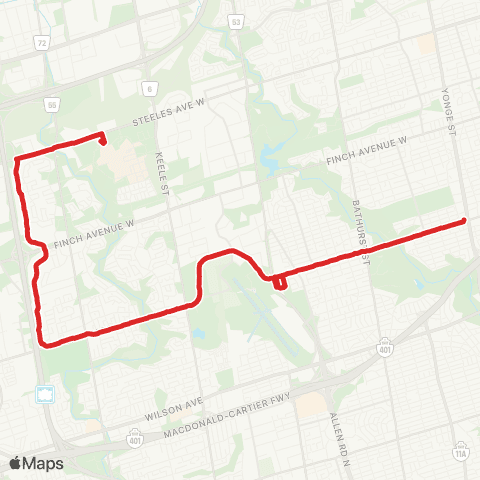 TTC Sheppard West map