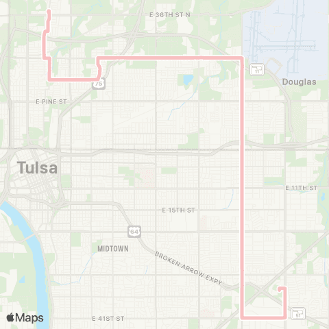 Tulsa Transit Sheridan map