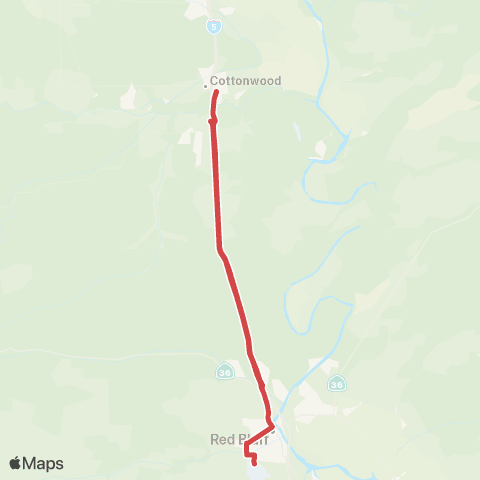 TRAX Shasta-Tehama Connect map