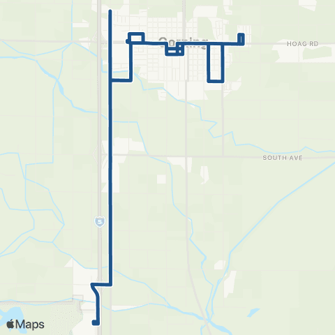 TRAX Downtown Corning & Rolling Hills map