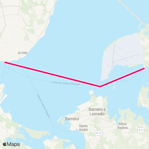 Transtejo Soflusa Montijo - Cais Do Sodré map