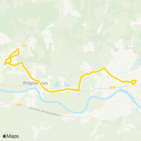 TUB Bergerac Gare - Prigonrieux - La Force map