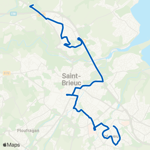 TUB Trégueux le Brun - Plérin ZA de l'Arrivée map