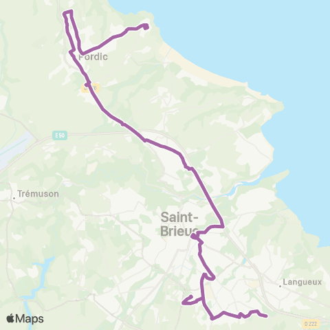 TUB Trégueux - Binic map