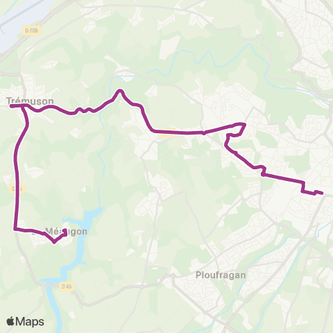 TUB Gare routière Robien - la Méaugon map