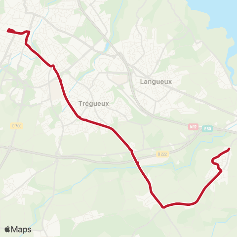 TUB Gare routière Robien - la Croix Bertrand map