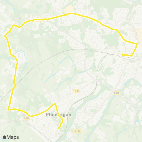 TUB Gare Centre - Ploufragan Mairie map