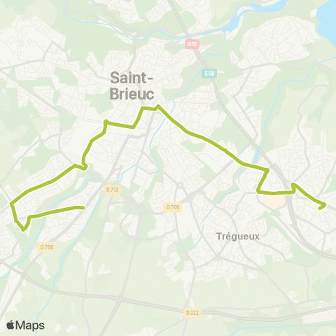 TUB Langueux Poste - Ploufragan Lorraine map