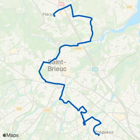 TUB Plérin Église - Trégueux Bleu pluriel map