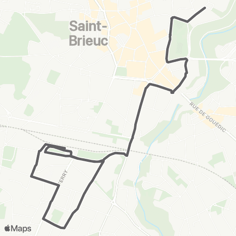 TUB Gare routière Robien - Lycée Renan map