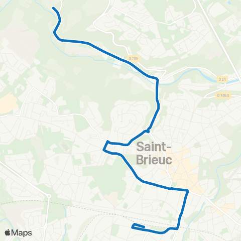 TUB Gare routière Robien - Moulin de Colvé map