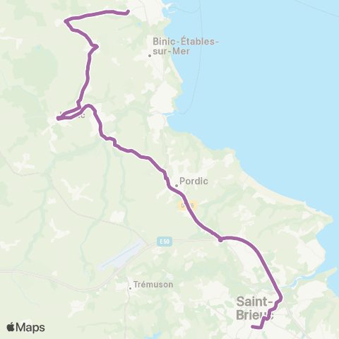 TUB Plourhan - Lantic - Pordic - St Brieuc map