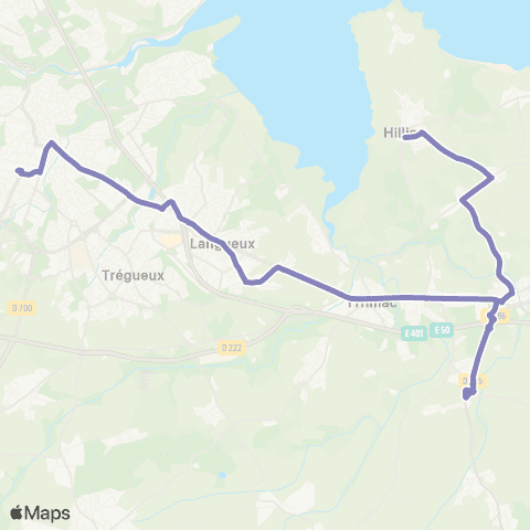 TUB Gare Yffiniac - Gare routière Robien map