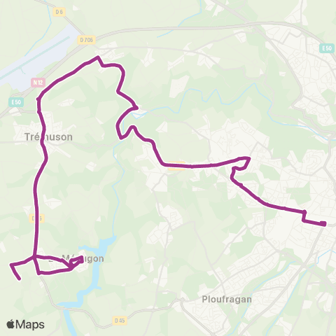 TUB La Méaugon - Gare routière Robien map