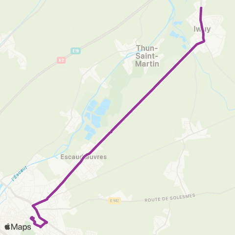 TUC Iwuy - Cambrai Station Bus map