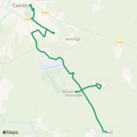 TUC Esnes - Cambrai Station Bus map