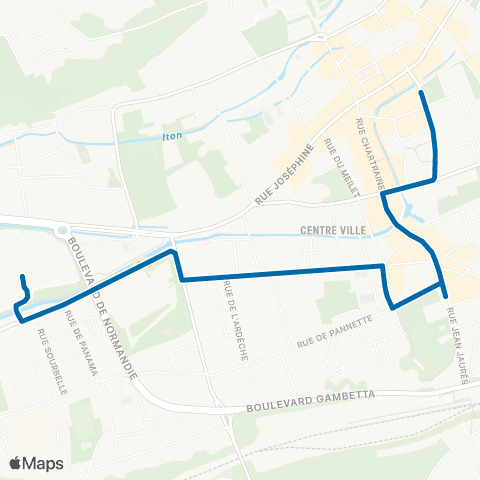 Transurbain Tour d’Évreux map