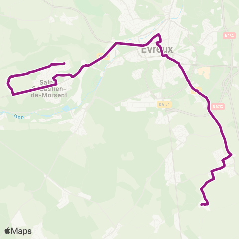 Transurbain St-Sébastien > Ctre-ville > Guichainville map