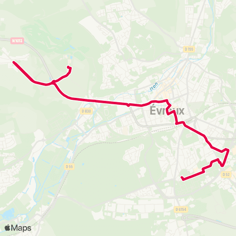 Transurbain CH Eure-Seine > la Madeleine – Hôtel de ville > la Madeleine map