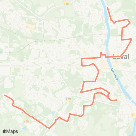 TUL St-Berthevin (Les Loges) > Halage map