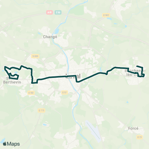 TUL St-Berthevin (Mermoz) > Bonchamp (Plessis) map