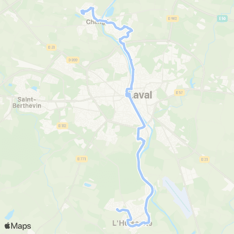 TUL Changé (St-Roch) > L'Huisserie (Orée du Bois) map