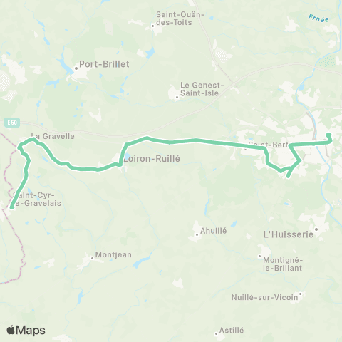 TUL St-Cyr-le-Gravelais (Rue du Maine) > Laval (Gare rout. SNCF) map