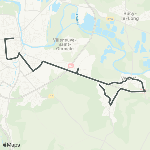 TUS Billy-s/-Aisne - Venizel - Gare - Ctre-ville map