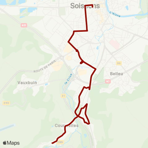 TUS Courmelles - Parc des Moulins - ZAC de l'Archer - Ctre-ville map