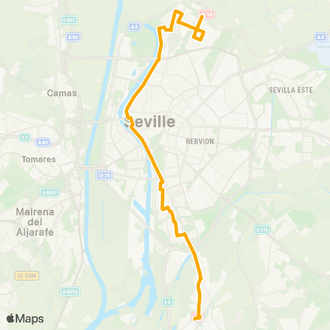 TUSSAM Bellavista-S. Jeronimo-Pino Montano map