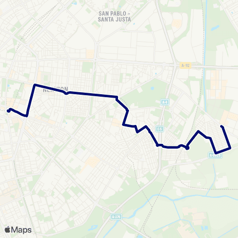 TUSSAM S. Bernardo - Palmete map