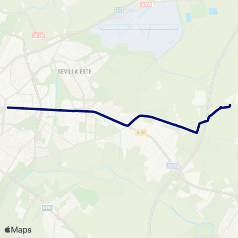 TUSSAM Los Arcos Centro Penitenciario map