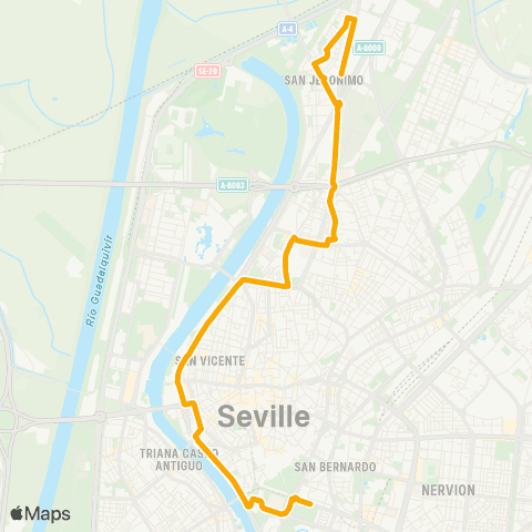 TUSSAM P.S.Sebastian - Torneo - S.Jeronimo map