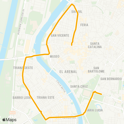 TUSSAM Circular Nocturno map