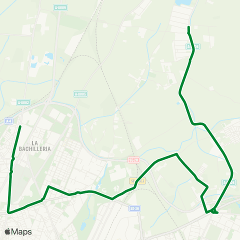 TUSSAM Circular Macarena Norte Sentido a map