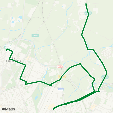 TUSSAM Circular Macarena Norte Sentido B map