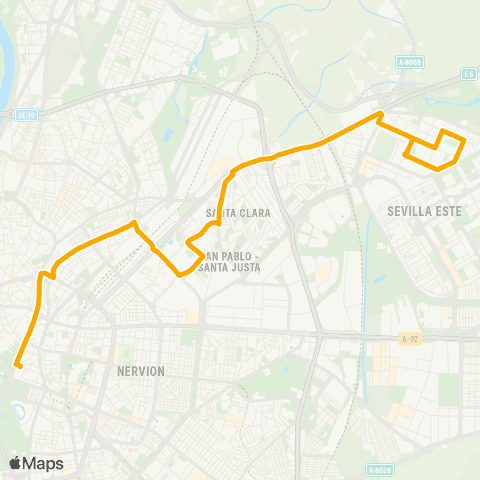 TUSSAM P.S.Sebastian - Alcosa map