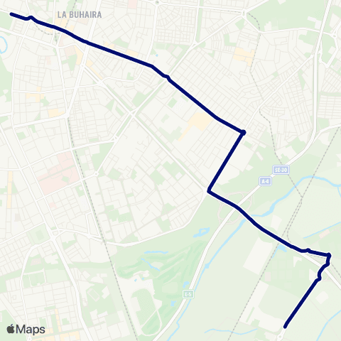 TUSSAM Prado - Pitamo - Olavide map