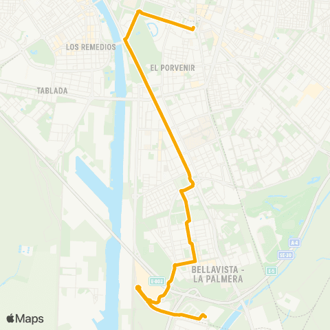 TUSSAM San Bernardo - Ciudad de la Justicia map