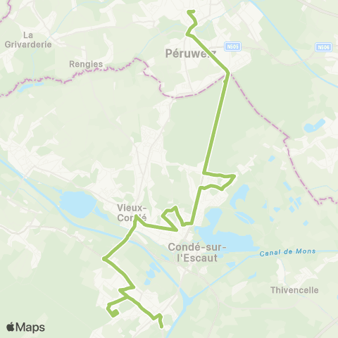 Transvilles Fresnes - Bonsecours - Peruwelz map