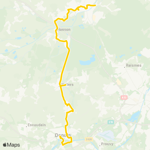 Transvilles Denain Espace Villars - St Amand Lycée Couteaux map