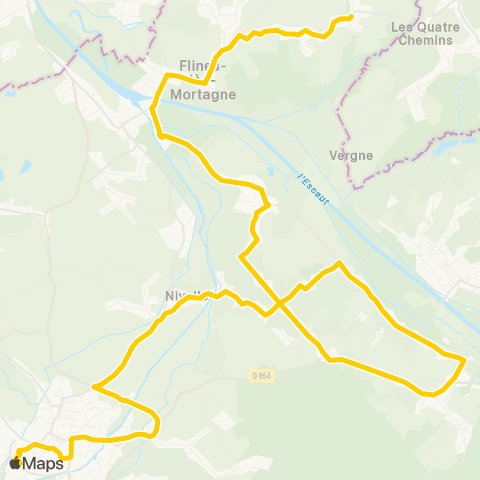 Transvilles St Amand SNCF - Flines les Mortagne Rouillon map
