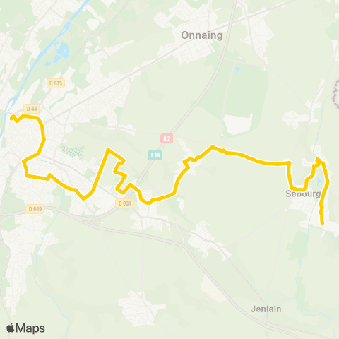 Transvilles Valenciennes - Sebourg Triez map